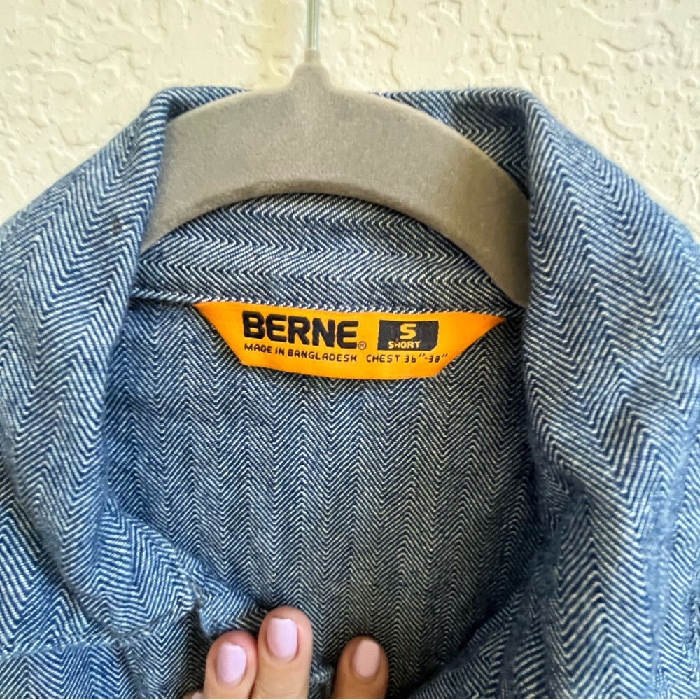 Berne Blue Herringbone Work Canvas Coveralls Jumpsuit  Zip Up SZ SM Short - Picture 4 of 12